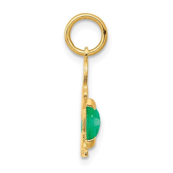 Kazi Luxury 14k Yellow Gold Boy 6x4 Oval Genuine Emerald-May